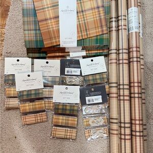 Plaid Gift Wrap and Bags Set